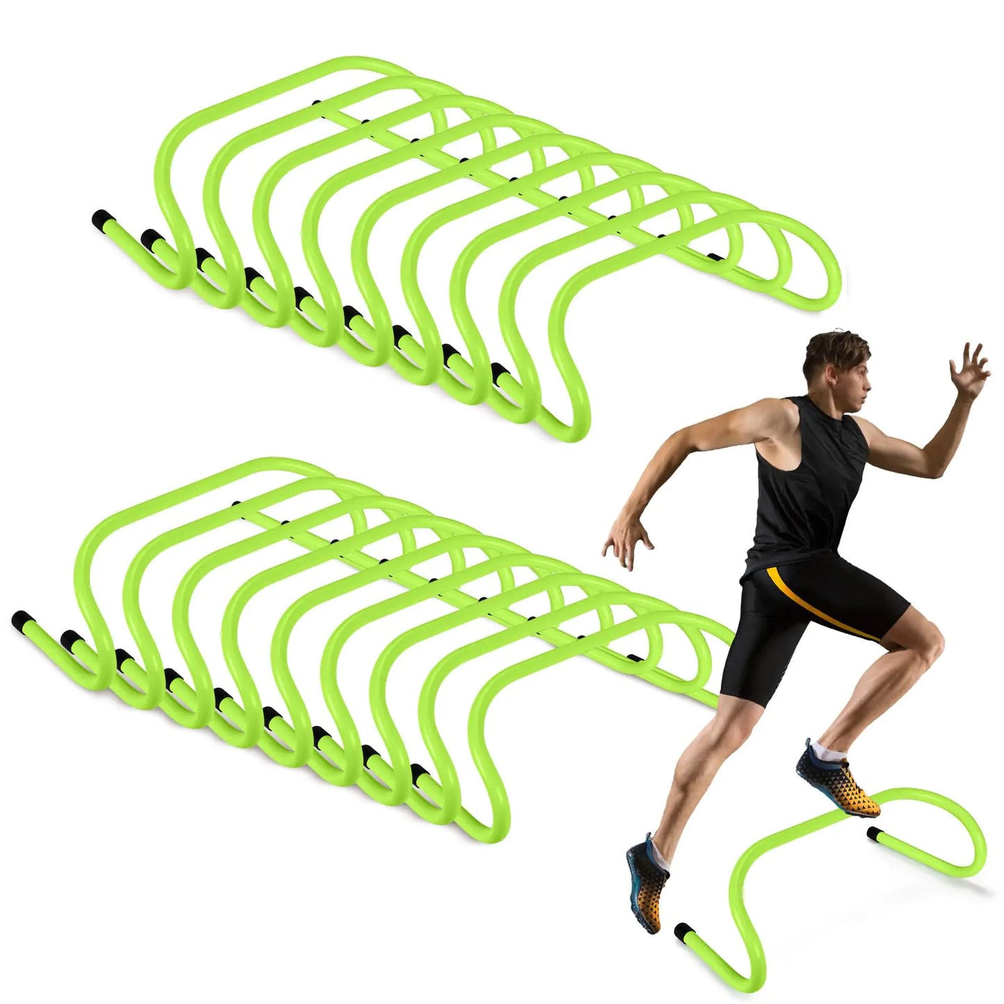 Wettarn 18 Pcs 6" Speed Training Hurdles Agility Training Hurdles Durable Training Hurdle Agility Plyometric and All Purpose Speed Training Hurdle Equipment for Athletes Soccer Basketball(Green)
