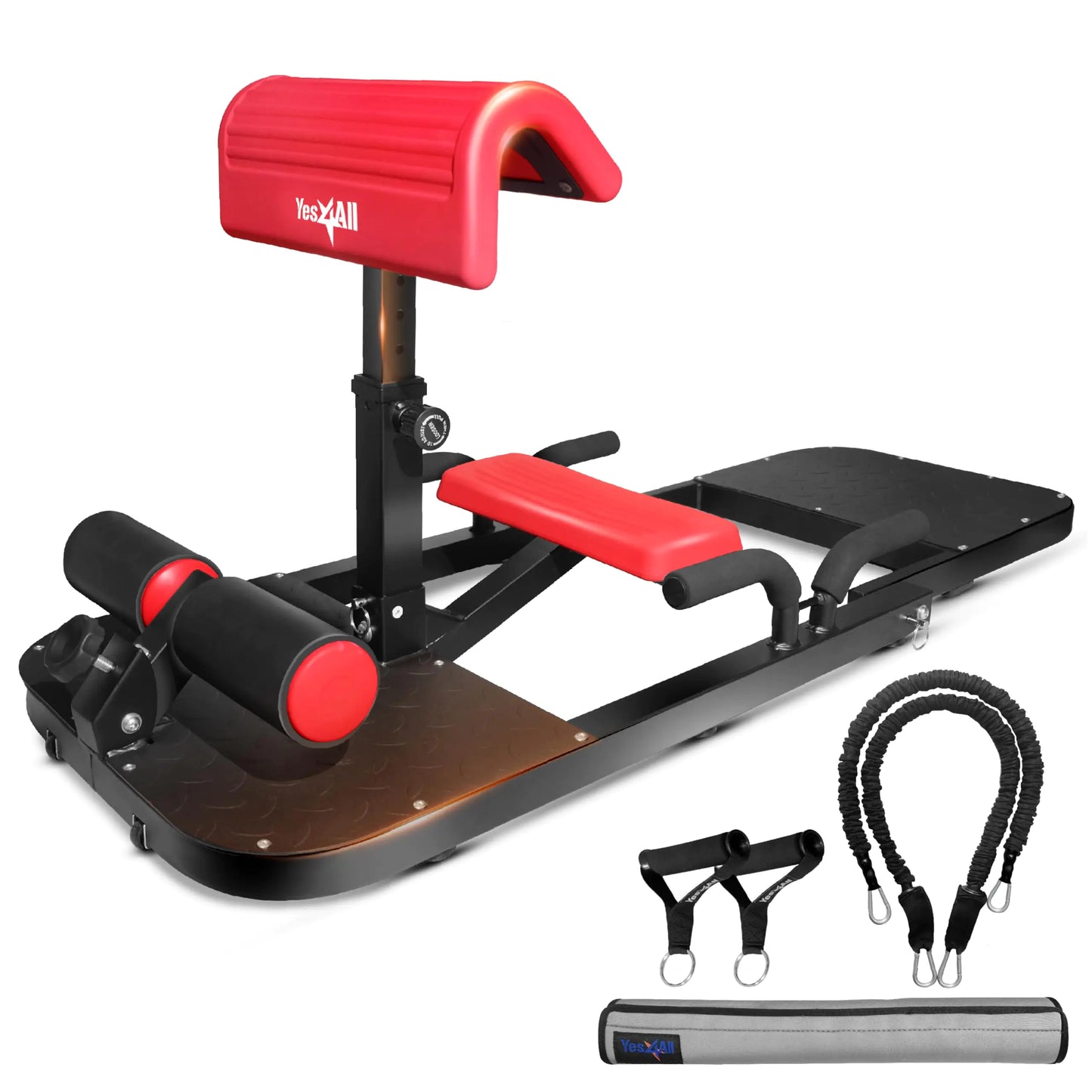 Yes4All Hip Thrust Machine Including Resistance Bands Glute Machine Sissy Squat Machine Hip Thrust Bench for Glute Training