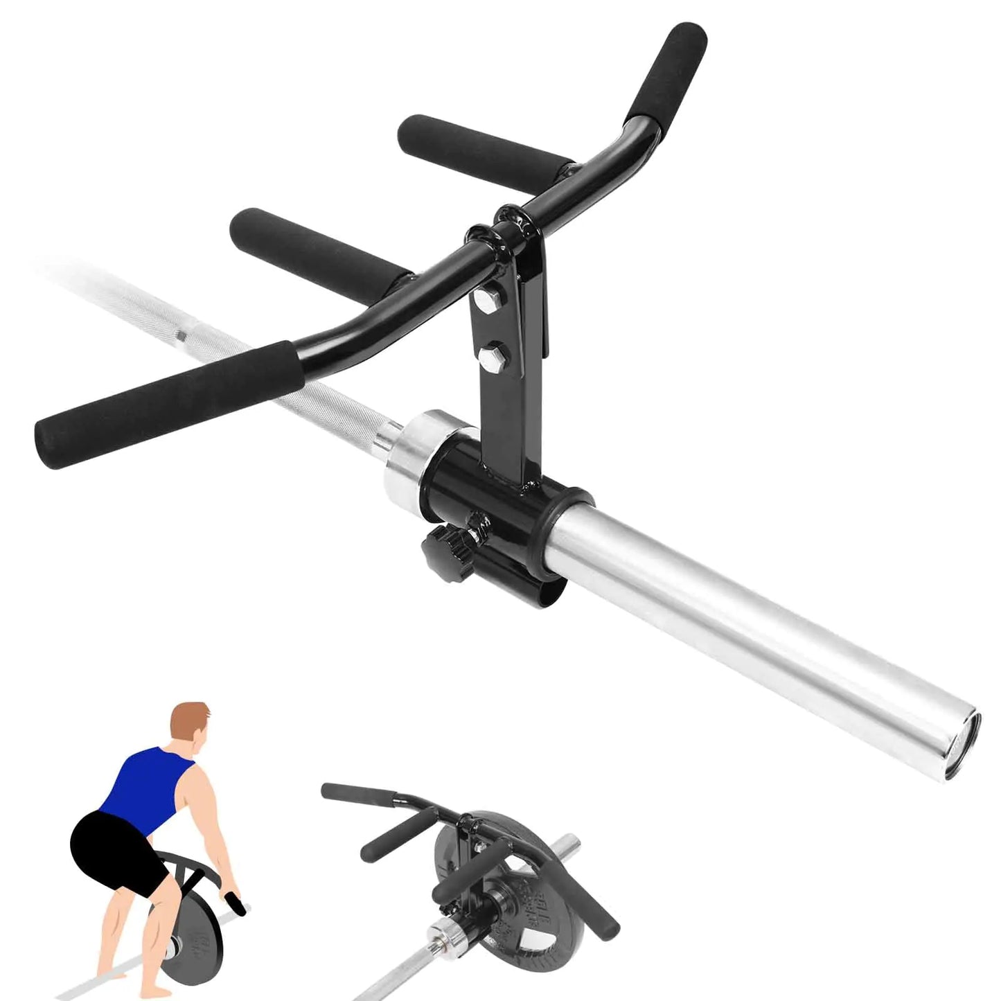 T Bar Row Landmine Attachment: T Bar Row Handle for Olympic Barbell & Standard Bar - Multi-Grip Tbar for Strength Workout Training