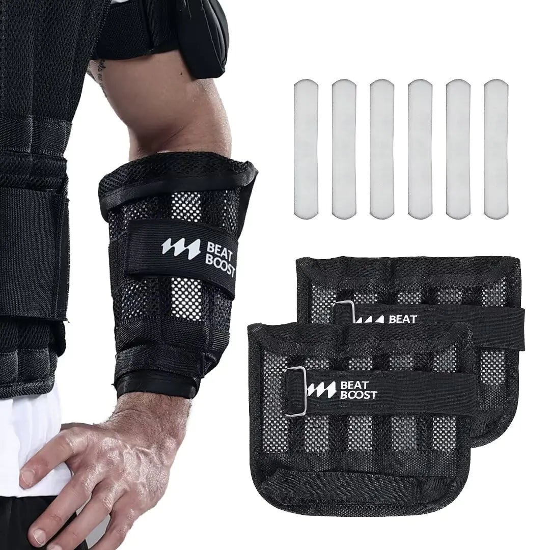 Wrist Weights A Pair of 4 Lbs for Women Men Adjustable BeatBoost Arm Weight Set for Walking Pilates Exercise Workout Gym Aerobics