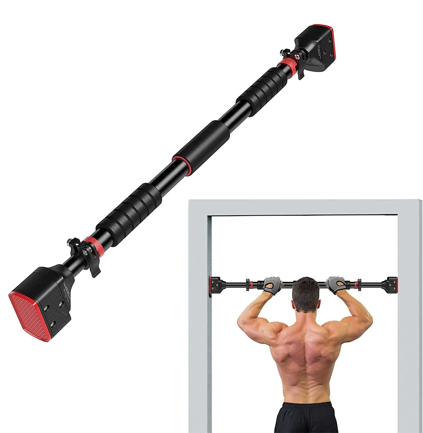 SHINYEVER Pull Up Bar for Doorway Chin up Bar No Screw Installation with Adjustable Width Locking Upper Body Workout Bar for Home Gym Exercise Fitness (36.2)